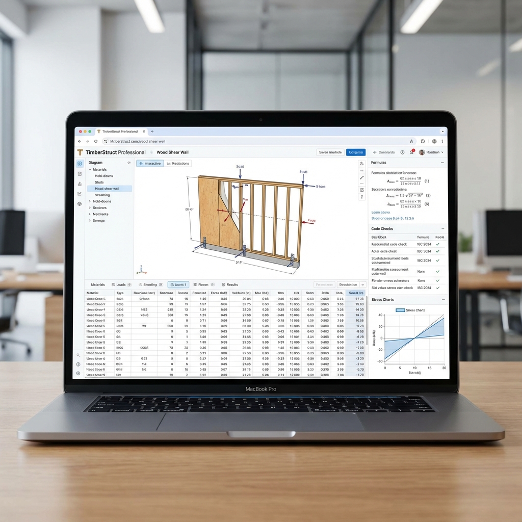 Wood Shear Wall Designer interface